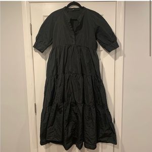 Zara black short sleeved tiered dress